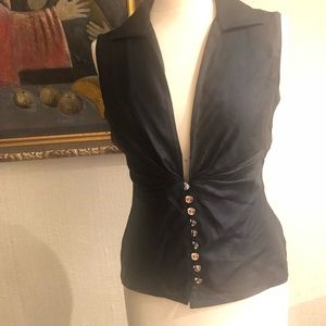 Versace silk blouse shirt top Sz 42 100% authentic